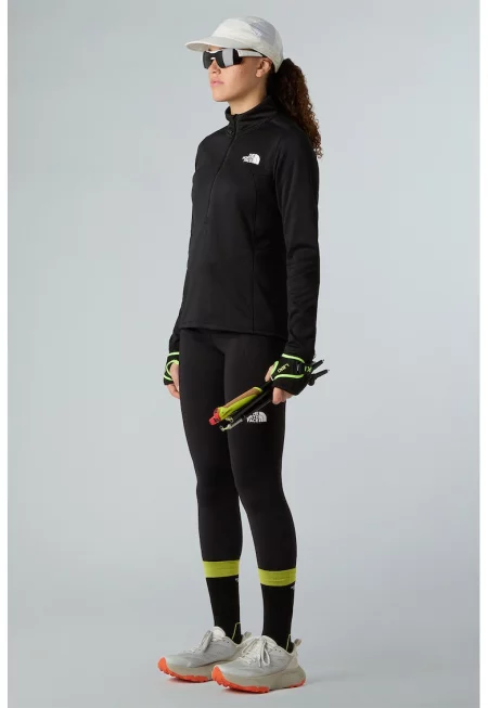 Блуза за трейл бягане Winter Warm Pro с къс цип - Черен