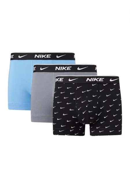 Боксерки с лого - 3 чифта - Черен/Сив/Светлосин