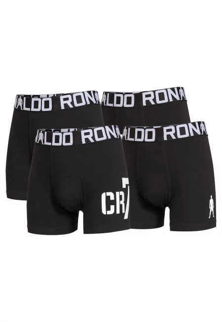 Боксерки с лого - 4 чифта - Черен