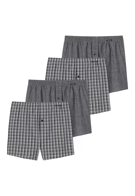 Боксерки с принт - 4 чифта - Сив