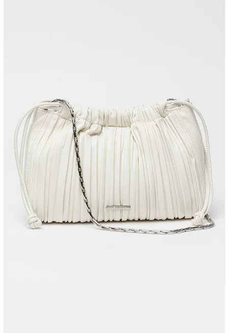Чанта през рамо от еко кожа - Бял