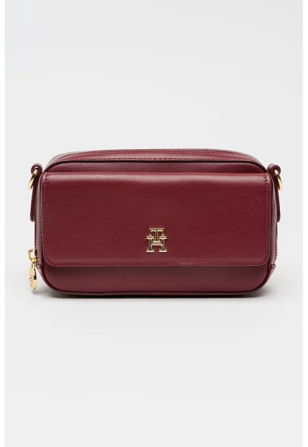 Чанта през рамо от еко кожа - Тъмночервен