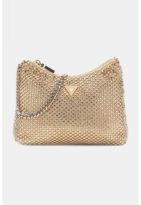 Чанта през рамо с декоративни камъни