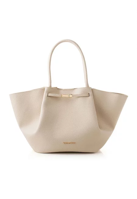Чанта  тип tote от екологична кожа - Слонова кост - 27 x 52 x 13 cm