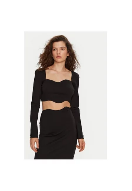 Дамска блуза -  304549151 - Вискоза/Полиамид - Черна - Черен