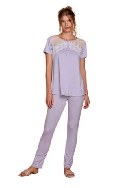 Дамска пижама с къс ръкав  8756