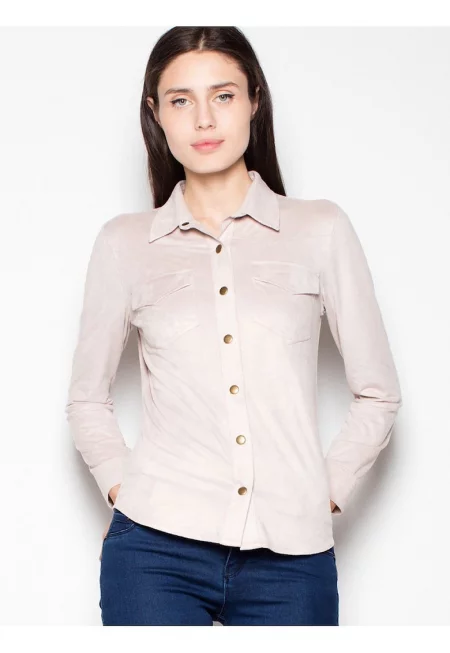 Дамска риза -  Полиестер/Еластан - Бежово