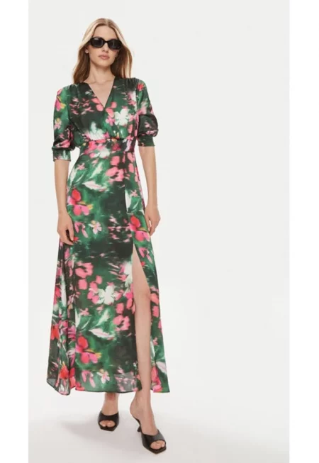 Дамска рокля -  18866 - Многоцветна - Полиестер