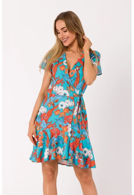 Дамска рокля - Полиестер - Размер М - Многоцветна