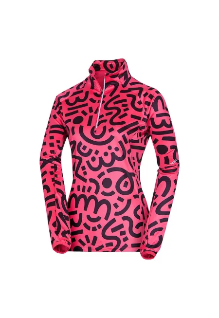 Дамски активен ски пуловер JASLYN L raspberryprint