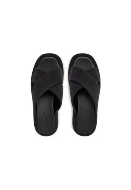 Дамски джапанки - CAS84 -  Текстил - Черен