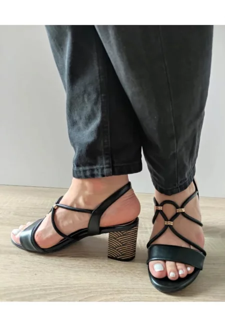 Дамски елегантни сандали  28311-44 - черни - Черни - Черен