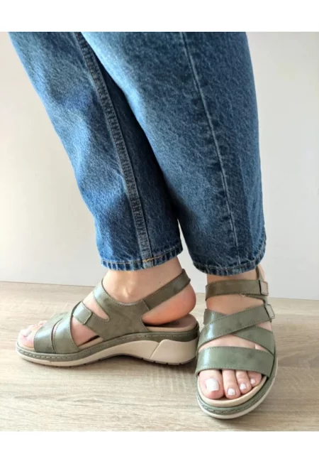 Дамски ежедневни сандали  18000T Azores 40-N Khaki - Зелени -