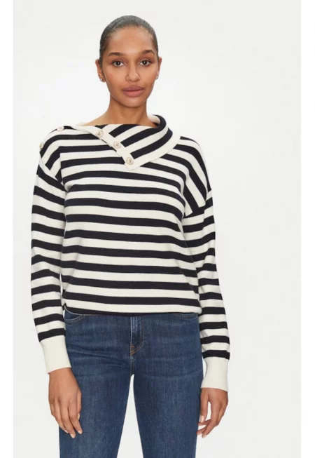 Дамски пуловер -  305253231 - Вискоза/Полиестер - Черен - Черен