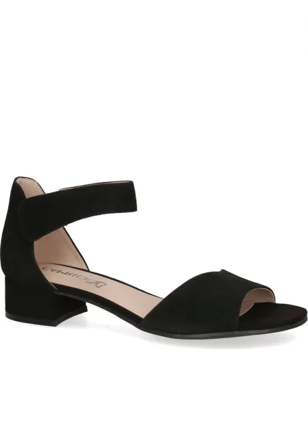 Дамски сандали  естествена кожа - ежедневни - нисък ток - черни - Черен