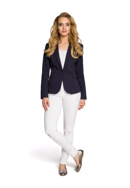 Дамско сако  Памук/Еластан - Бежов - Тъмносин