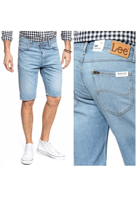 Дънкови шорти -  къси с 5 джоба - кройка: стандартна - стил: права - височина на талията: средна - закопчаване: цип - сини