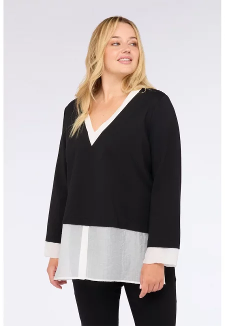 Едноцветна шпиц блуза