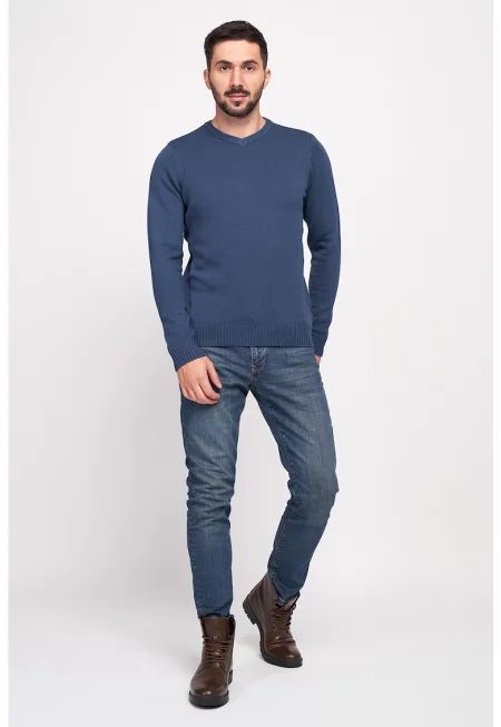 Фино плетен пуловер с шпиц