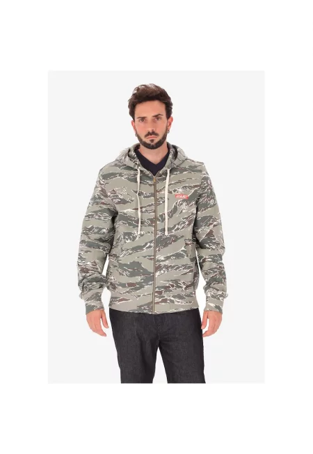 Худи с връзки и принт - Зелен