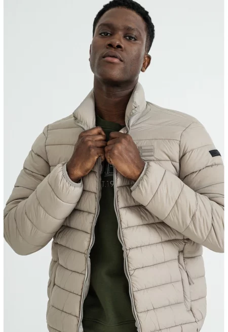 Капитонирано зимно яке Amichoko - Светло бежово