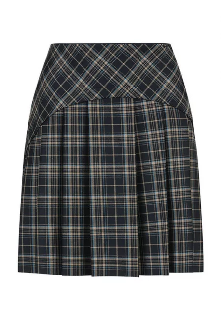 Къса плисирана пола на каре