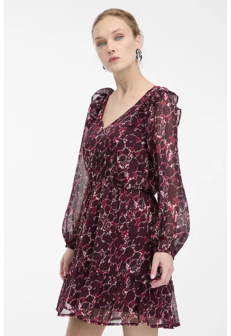 Къса шпиц рокля с принт