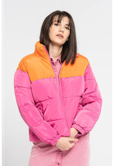 Късо зимно яке Becca в два цвята - Оранжев/Розово