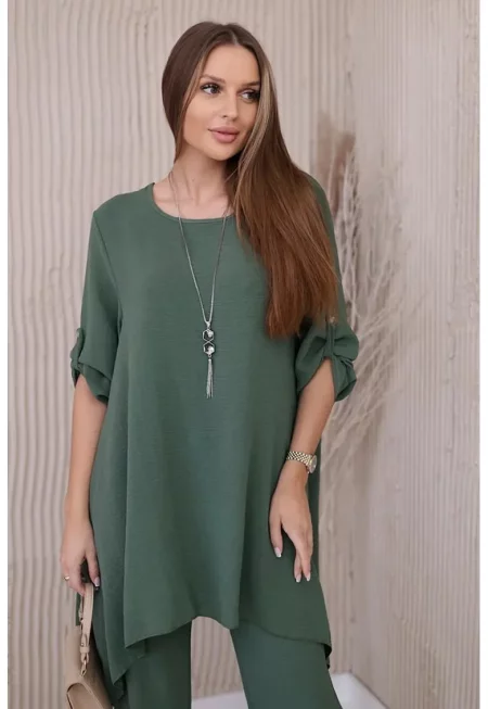 Комплект от свободна блуза и панталони - Един размер