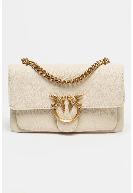 Кожена чанта през рамо Love Soft - Бял