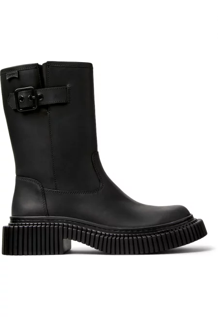 Кожени ботуши с декоративна тока