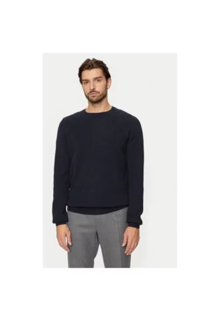 Мъжки пуловер -  304798528 - Вълна/Полиамид - Син