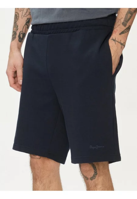 Мъжки спортни къси панталони -  Cotton - Navy Blue -