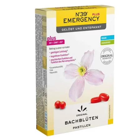 Нервно напрежение и страх - Цветни есенции на д-р Бах N°39 + витамини & минерали, ~40 броя пастили с вкус на череша, 50 g