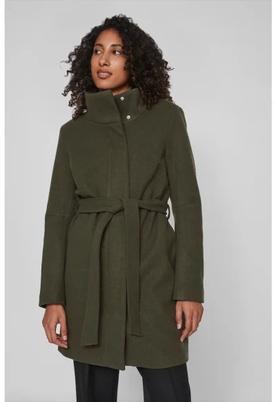 Палто с връзка на талията