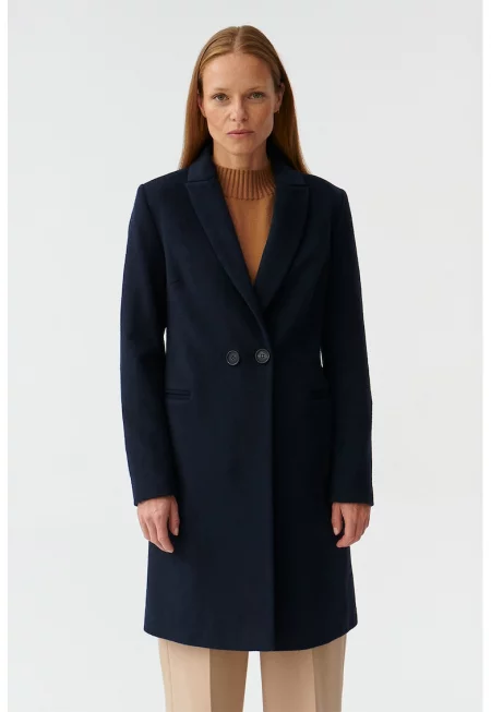Палто Sowia с вълна - Тъмносин