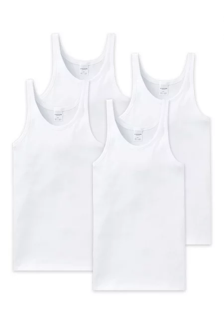 Памучни топове Essentials - 4 броя - Бял