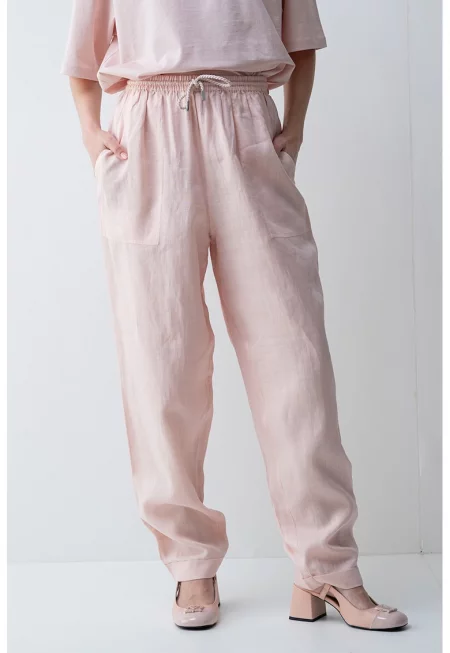 Панталон Tanjet с висока талия - Бледо розово