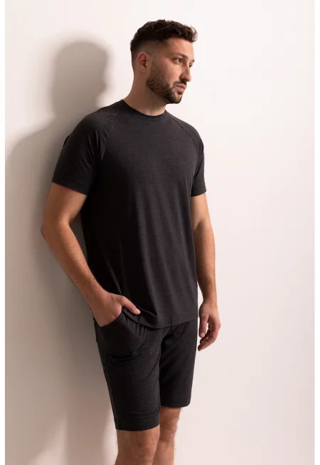 Пижама Cameron с къси ръкави - Антрацитно сиво