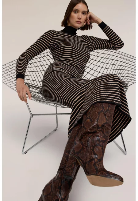 Плетена рокля на райе