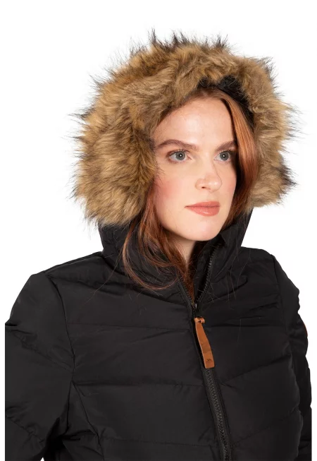 Подплатено зимно яке Audrey с качулка - Черен