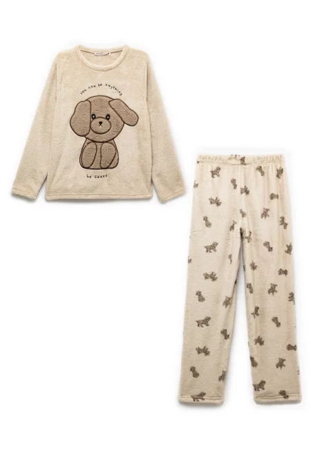 Поларена пижама с принт