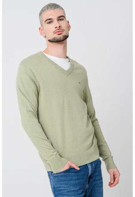 Пуловер с органичен памук и кашмир