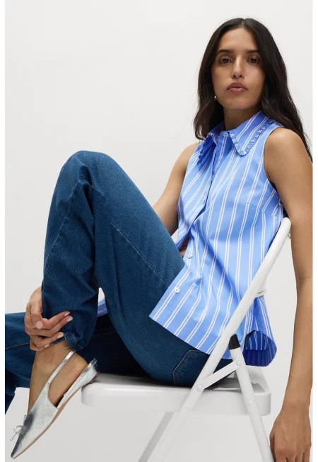 Раирана риза без ръкави