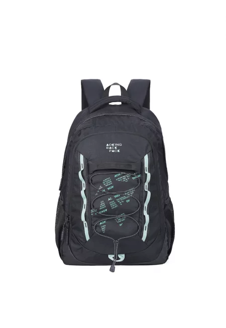 Раница с цип и лого - Черен