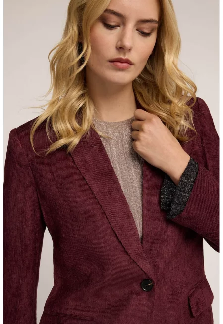 Рипсено сако с кадифе - Бордо