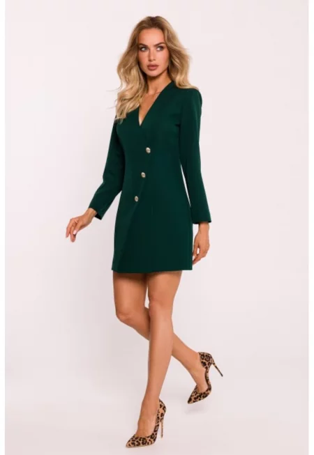 Рокля тип сако със златисти копчета