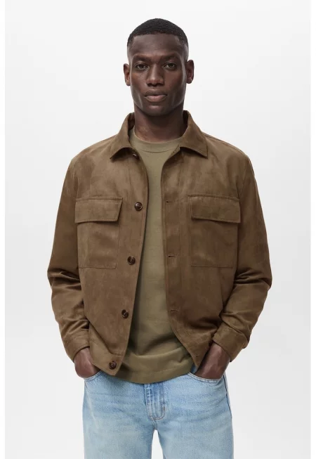 Шакет от еко велур - Кафяв