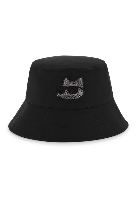 Шапка с декоративни камъни - Черен/Сребрист