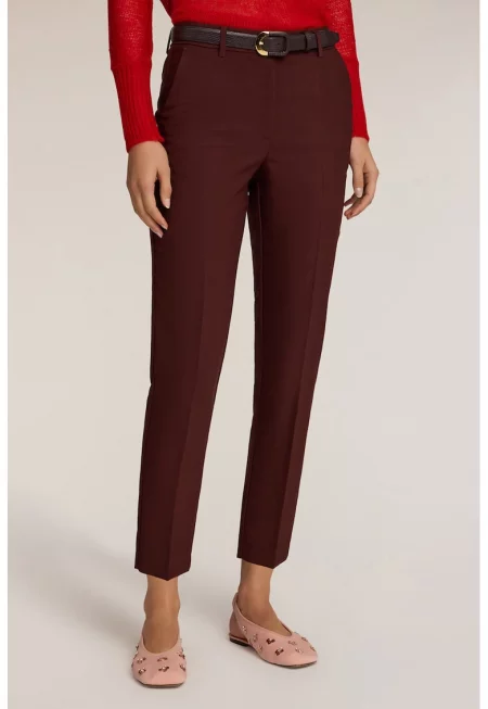 Скъсен панталон с висока талия - Кафяв